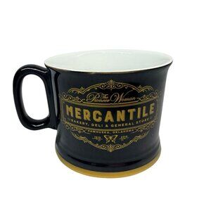 Pioneer Woman Mercantile Black Gold Coffee Mug Pawhuska OK Commemorative